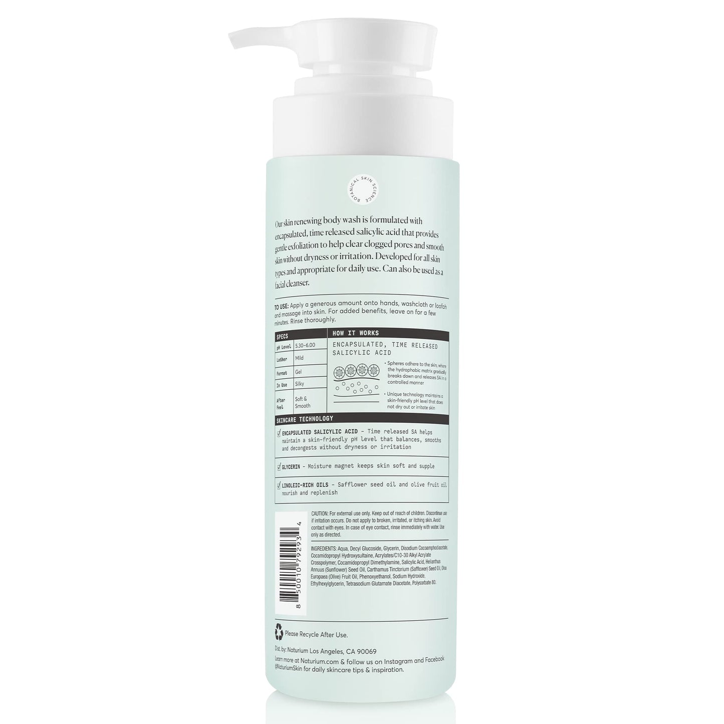 Naturium The Glow Getter Multi-Oil Hydrating Body Wash, Gentle Cleanser, 16.9 oz