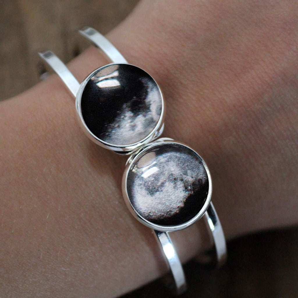 My Moon Hinged Cuff Bracelet - 2 Custom Moon Dates