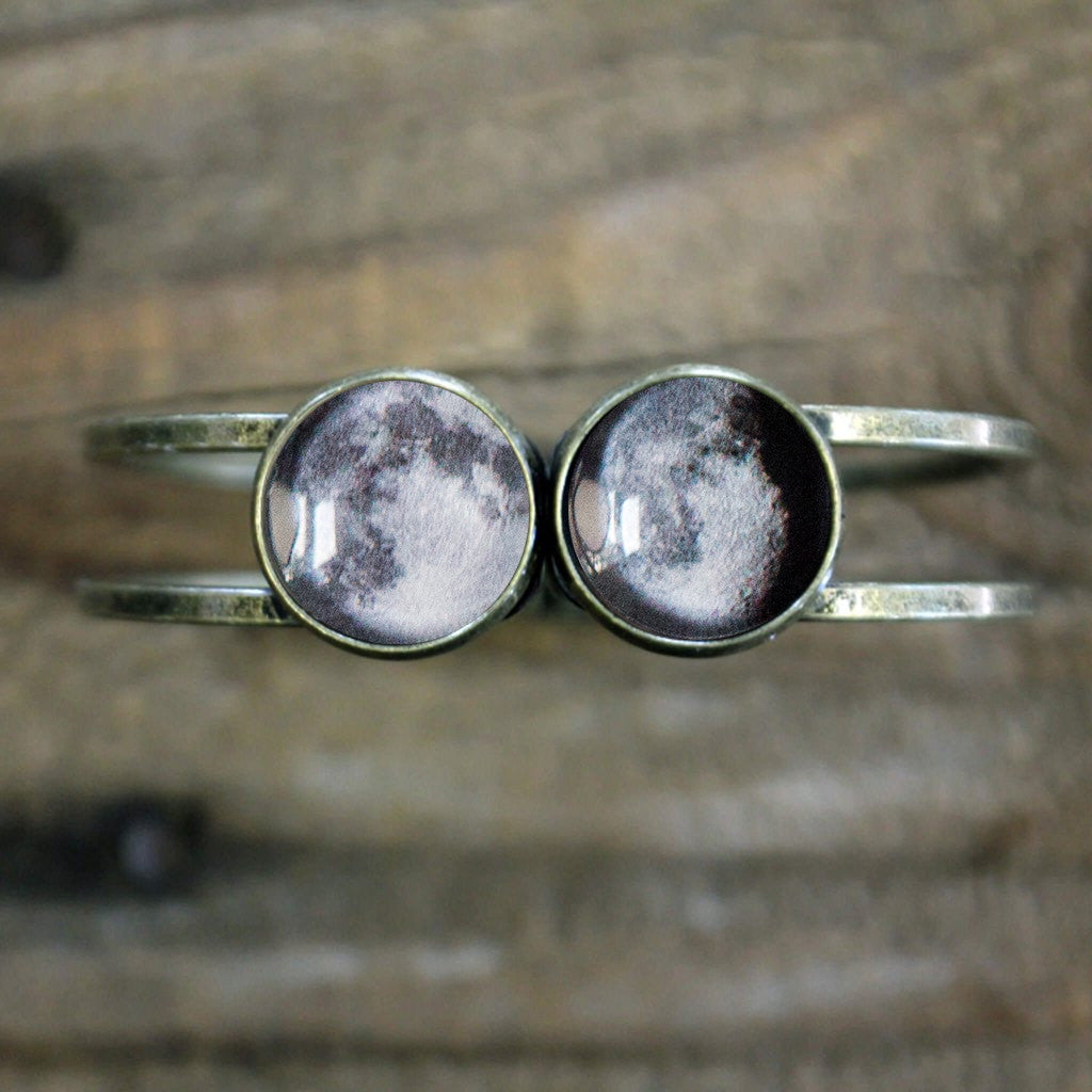 My Moon Hinged Cuff Bracelet - 2 Custom Moon Dates