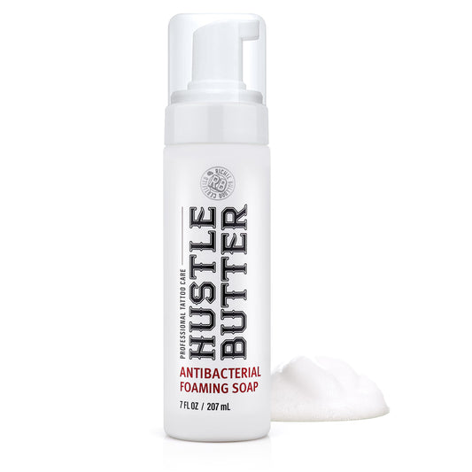 Hustle Bubbles Tattoo Aftercare Tattoo Soap Antibacterial Soap To Clean New Tattoos & Piercings Essential Tattoo Supplies 7oz