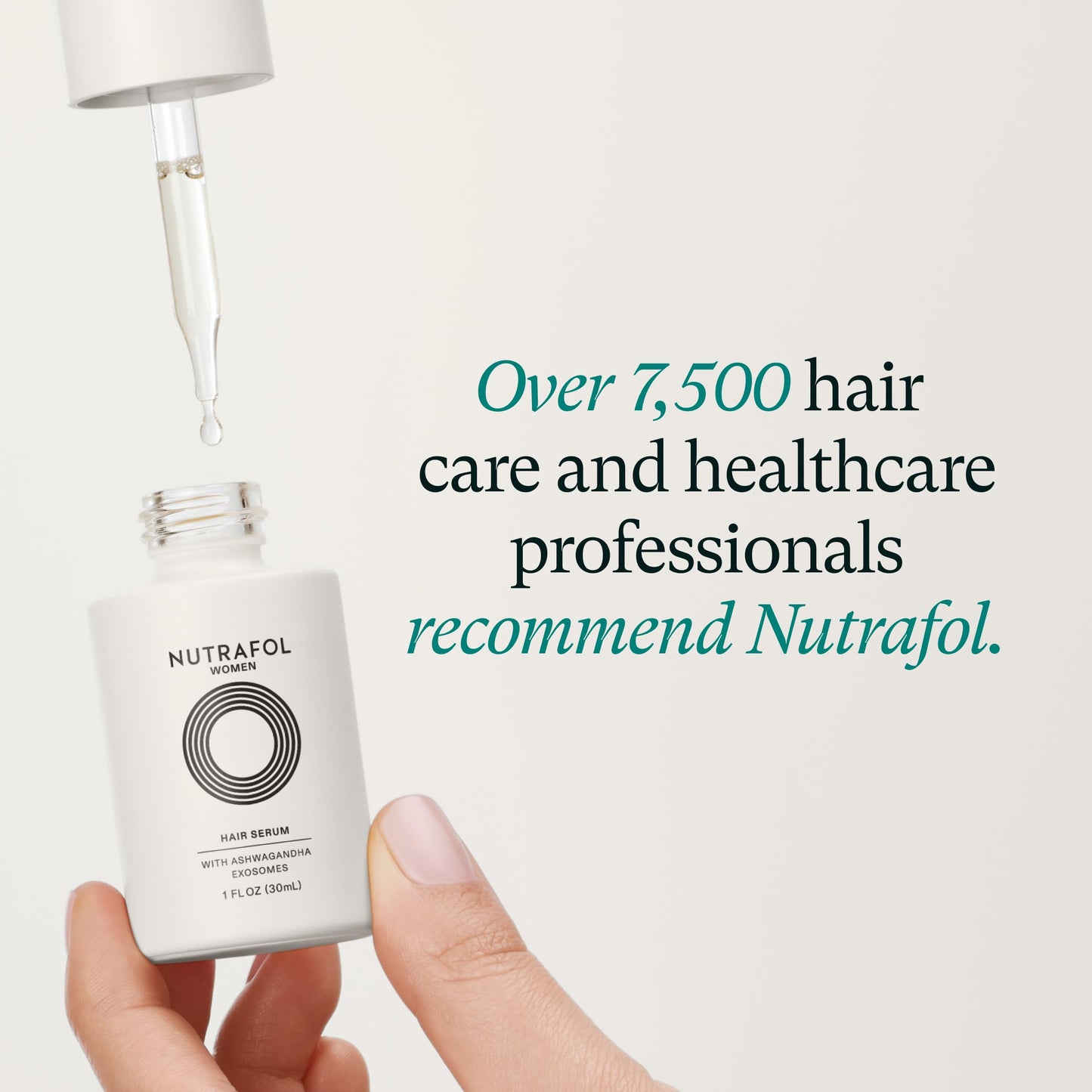 Nutrafol Women's Hair Serum, Supports Visibly Thicker and Stronger Hair, Vegan, Lightweight and Fast-Absorbing