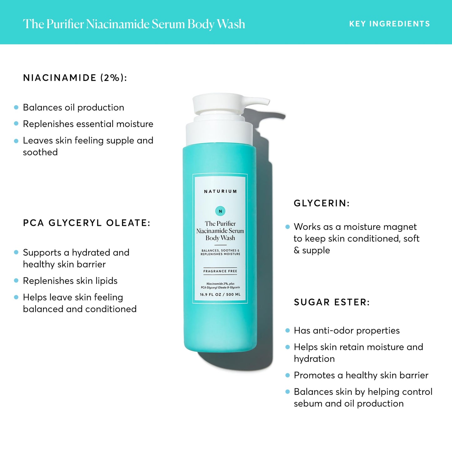 Naturium The Glow Getter Multi-Oil Hydrating Body Wash, Gentle Cleanser, 16.9 oz